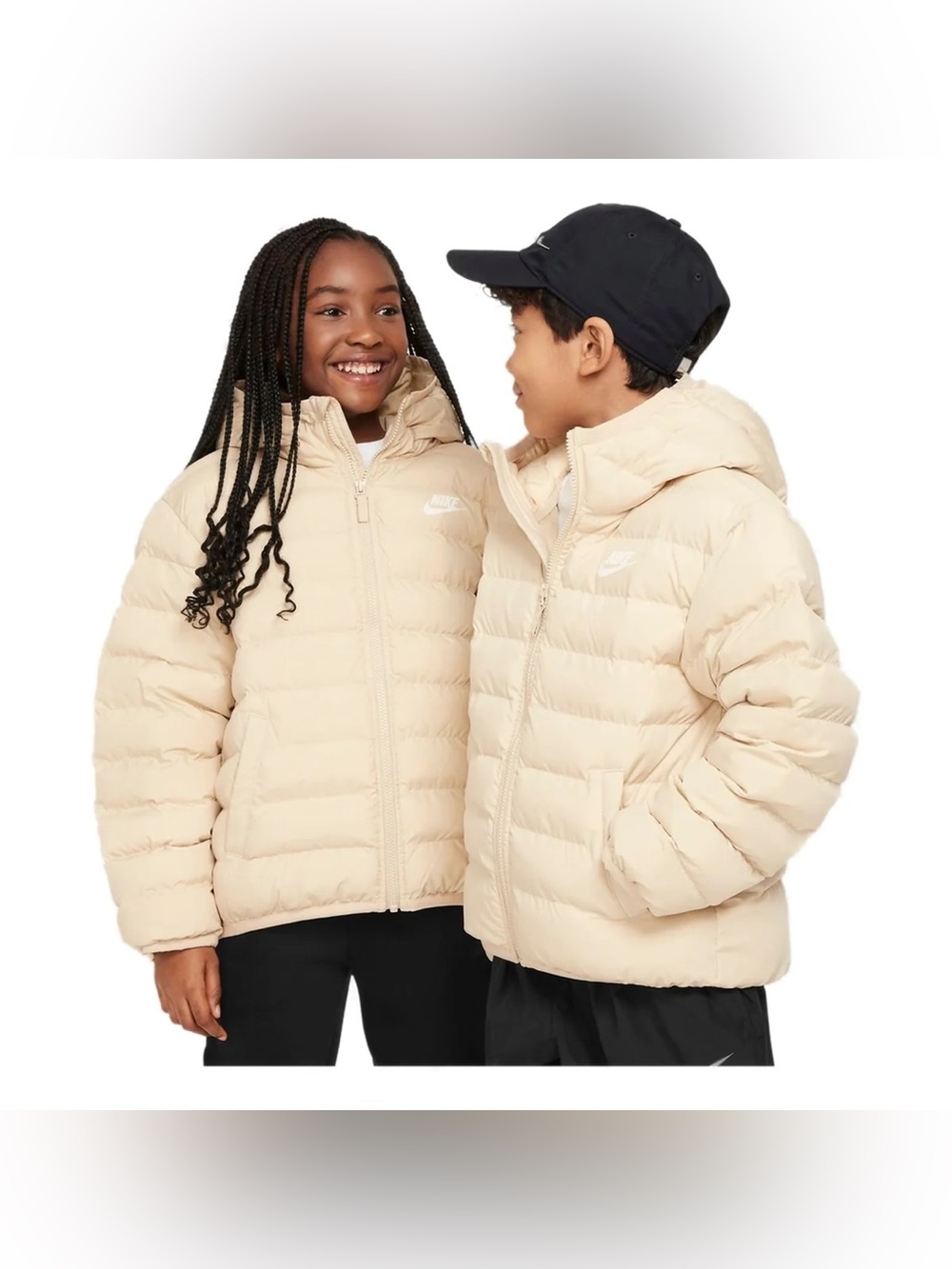 Nike - (GS) Nike Sportswear Lightweight Synthetic Fill Loose Hooded Jacket 'Sand